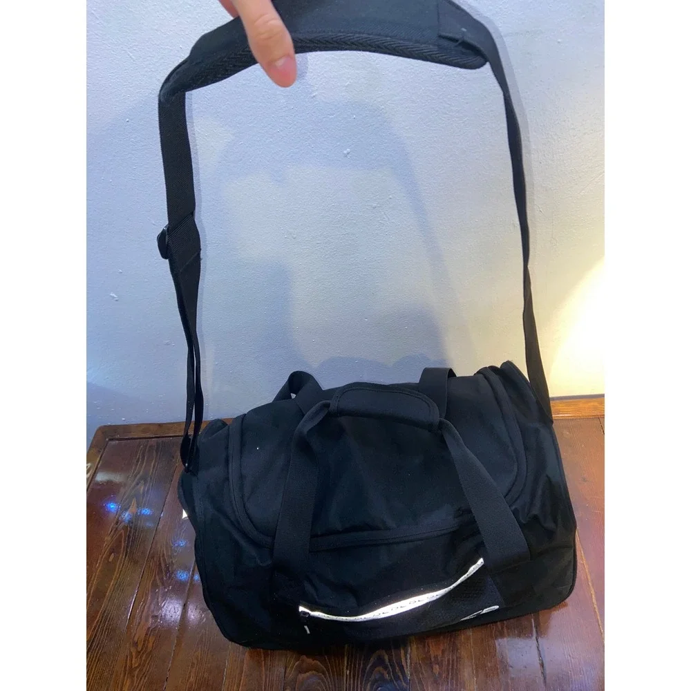 Champion C9 Black Duffel Bag Gym Travel Weekender Shoe Pocket Reflective 17x11x9
